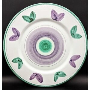 CALECA ITALY 12.5" chop plate round platter floral hand painted